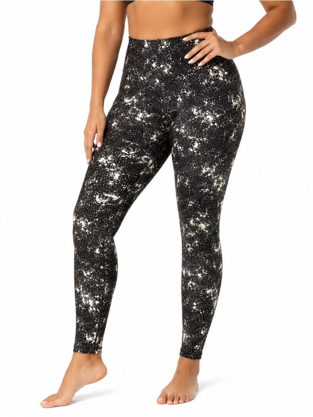 Old Navy Active PowerSoft XL Extra High-Rise Black Abstract Print Leggings